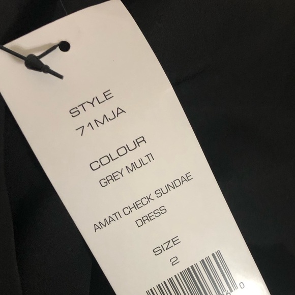 French Connection Amati Grey‎ Multi Check Sundae Sleeveless a-line mini Dress - Picture 10 of 12